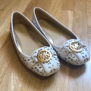 Michael Kors White and Gold Flats